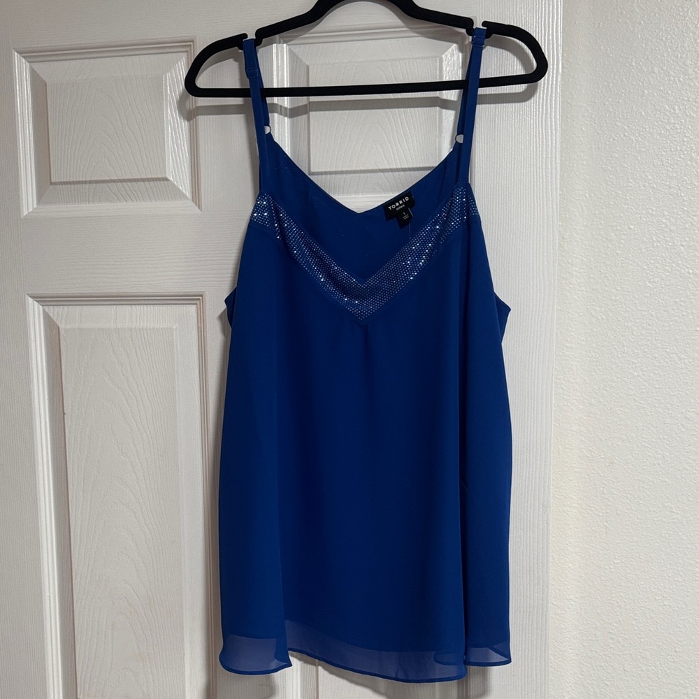 Torrid Royal Blue Camisole with Sequin Detail